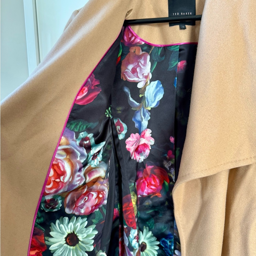 Ted Baker Wool Tan Trench Coat - Picture 5 of 9